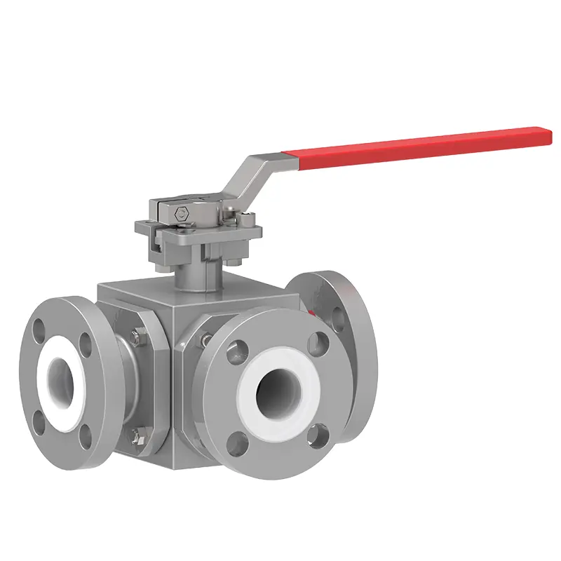 PTFE gefüttertes Drei-Wege-Ballventil